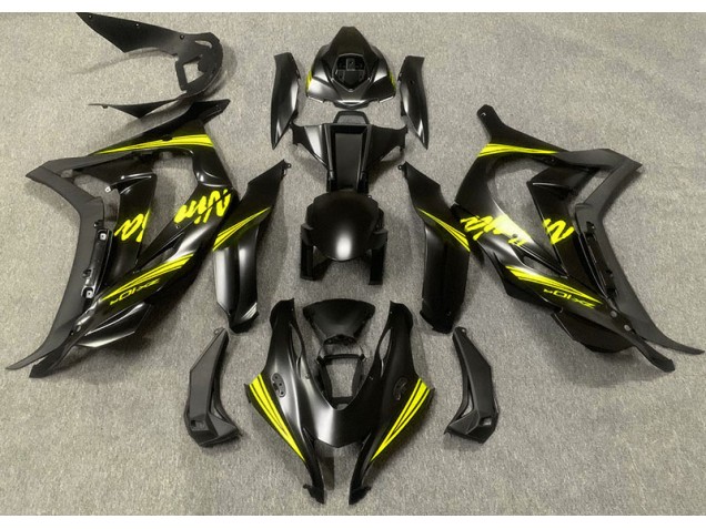 2016-2019 Satin Black & Yellow ZX10R Motorcycle Fairings