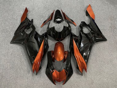 2017-2021 Gloss Black & Burnt Orange R6 Motorcycle Fairings