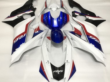 2017-2021 Gloss White and Deep Blue R6 Motorcycle Fairings