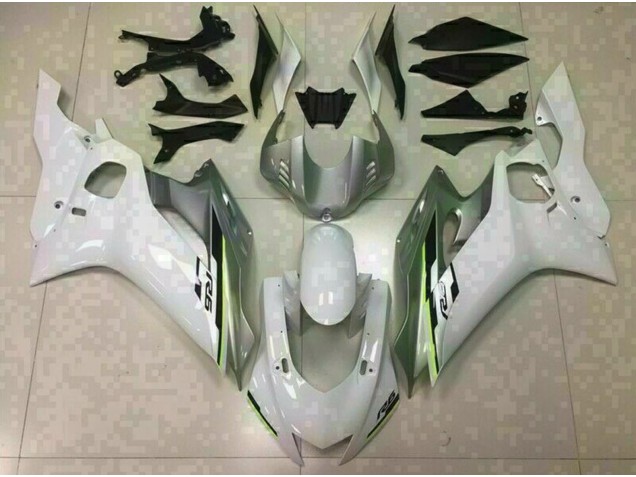 2017-2021 Gloss White and Silver R6 Motorcycle Fairings