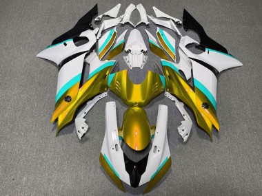 2017-2021 Gold and Light Blue Gloss R6 Motorcycle Fairings