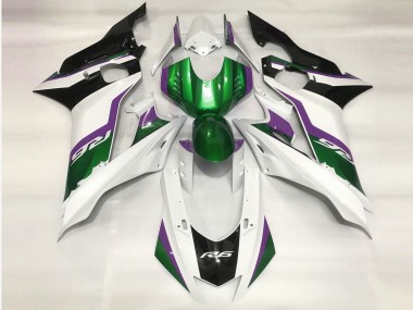 2017-2021 Green and Gloss White R6 Motorcycle Fairings