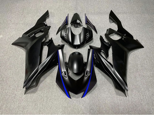 2017-2021 Matte Black & Blue Accents R6 Motorcycle Fairings