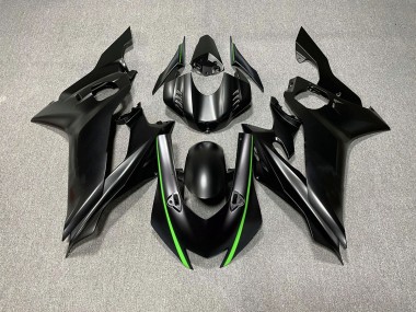 2017-2021 Matte Black & Green Accents R6 Motorcycle Fairings