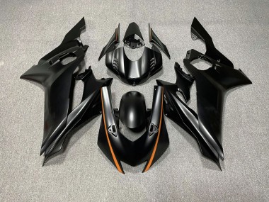 2017-2021 Matte Black & Orange Accents R6 Motorcycle Fairings