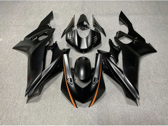 2017-2021 Matte Black & Orange Accents R6 Motorcycle Fairings