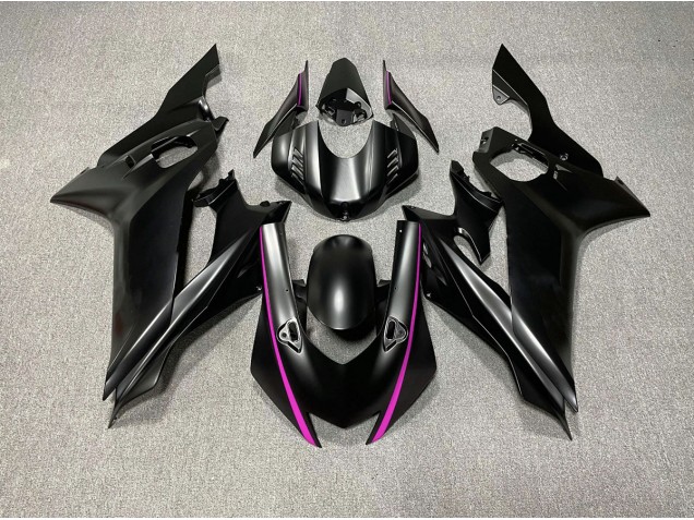 2017-2021 Matte Black & Pink Accents R6 Motorcycle Fairings