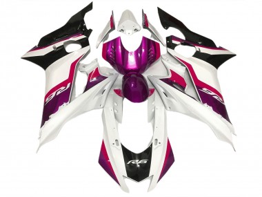 2017-2021 Pink and Gloss White R6 Motorcycle Fairings