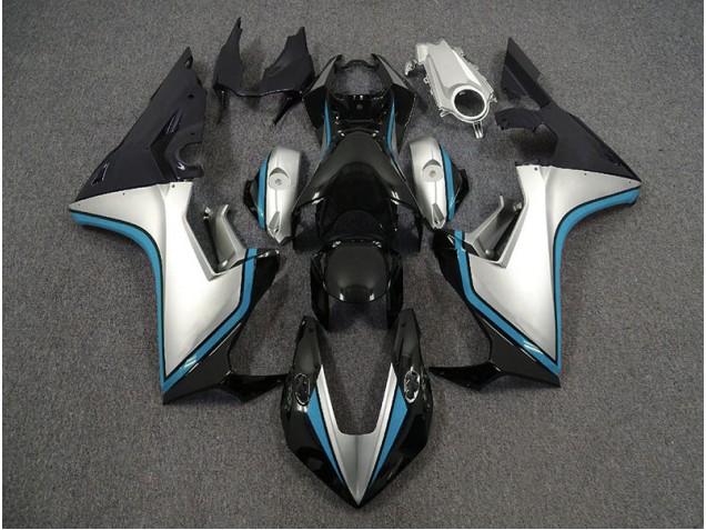 2017-2023 Silver and Black & Light Blue CBR1000RR Motorcycle Fairings