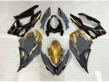 2018-2023 Nardo Grey and Gold Ninja 400 Motorcycle Fairings