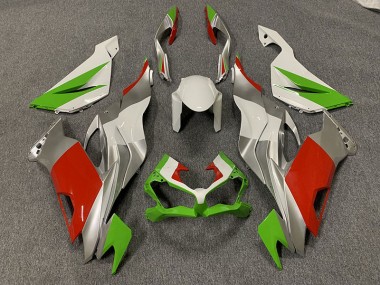 2019-2023 Custom Red / Green and Silver ZX6R Motorcycle Fairings