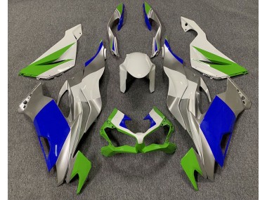 2019-2023 Gloss Green Blue and Silver ZX6R Motorcycle Fairings