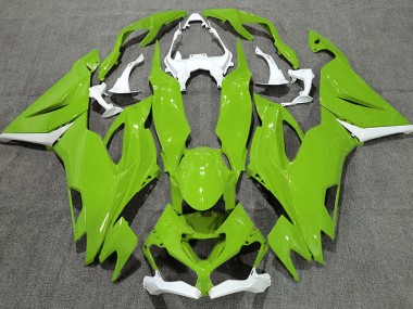 2019-2023 Gloss Green & White ZX6R Motorcycle Fairings