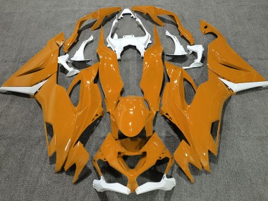 2019-2023 Gloss Orange & White ZX6R Motorcycle Fairings
