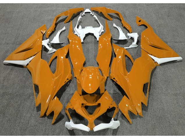 2019-2023 Gloss Orange & White ZX6R Motorcycle Fairings