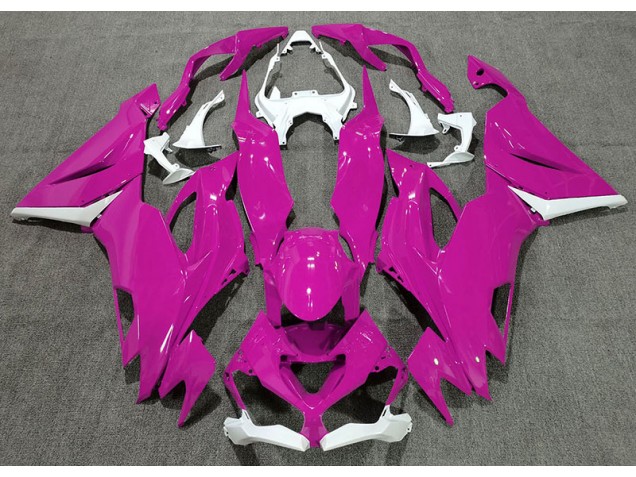 2019-2023 Gloss Pink & White ZX6R Motorcycle Fairings