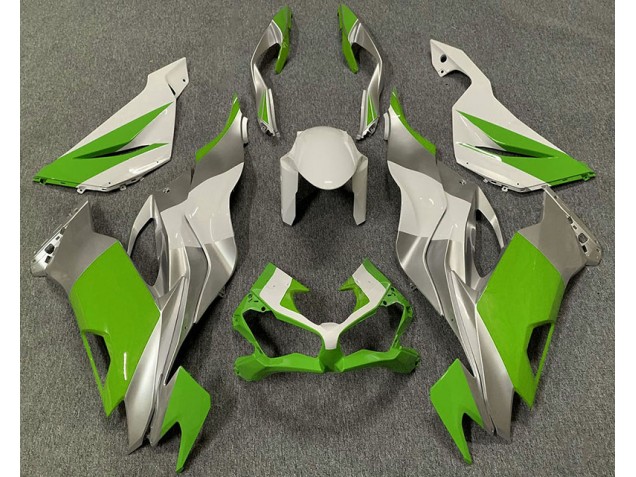 2019-2023 Green White and Silver ZX6R Motorcycle Fairings