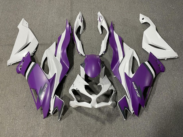 2019-2023 Matte Purple and White ZX6R Motorcycle Fairings