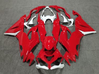 2019-2023 Red with White ZX6R Motorcycle Fairings